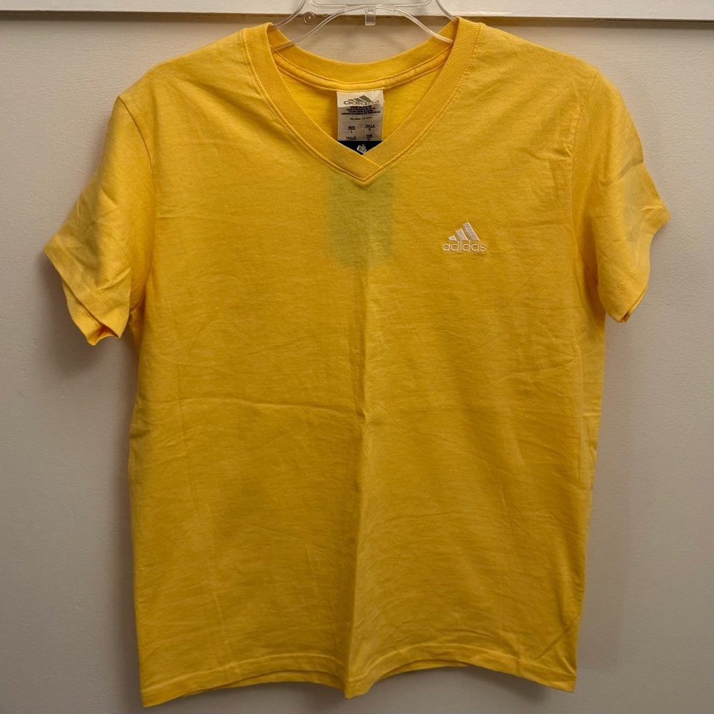 Adidas Women's Yellow Baggy V-Neck Tee